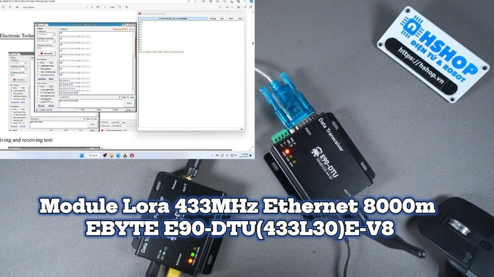 Module Lora 433MHz Ethernet 8000m EBYTE E90-DTU(433L30)E-V8