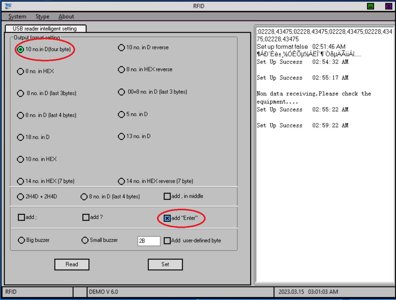 Cách cấu hình dạng dữ liệu trả về từ đầu đọc thẻ RFID IC / ID Card Reader USB