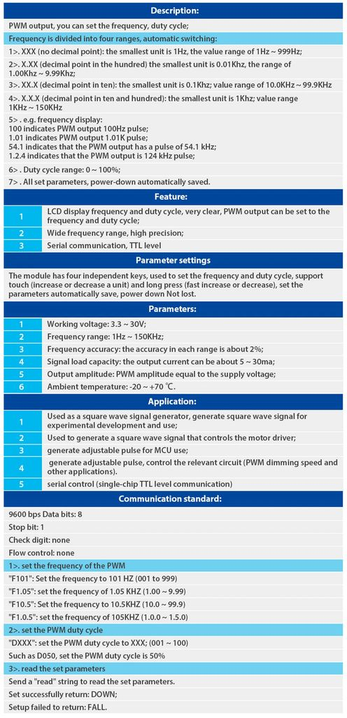Mạch tạo xung vuông XY-LPWM PWM Square Wave Generator 1Hz-150KHz