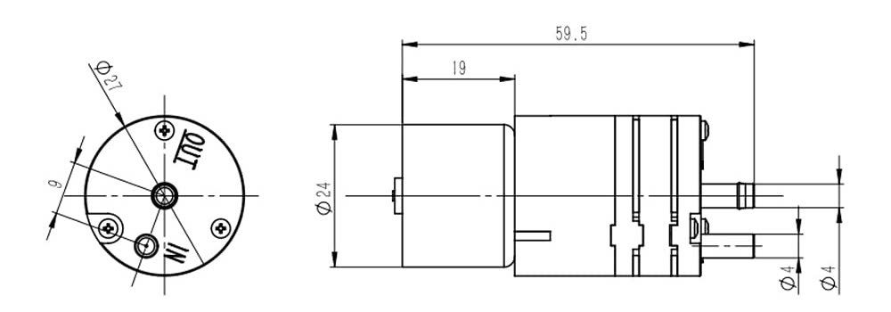 Động cơ bơm Kamoer KVP04-1.1-12V Mini Diaphragm Pump Brushless Motor