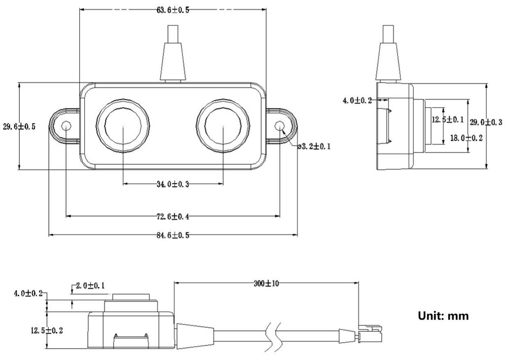 Cảm biến siêu âm chống nước DFRobot A02YYUW Waterproof Ultrasonic Distance Sensor (3~450cm, UART, IP67)