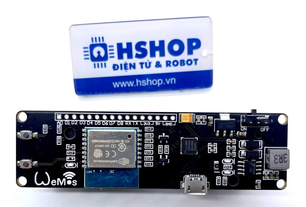 Kit RF Thu Phát Wifi ESP8266 ESP-WROOM-02 With 18650 Battery Holder