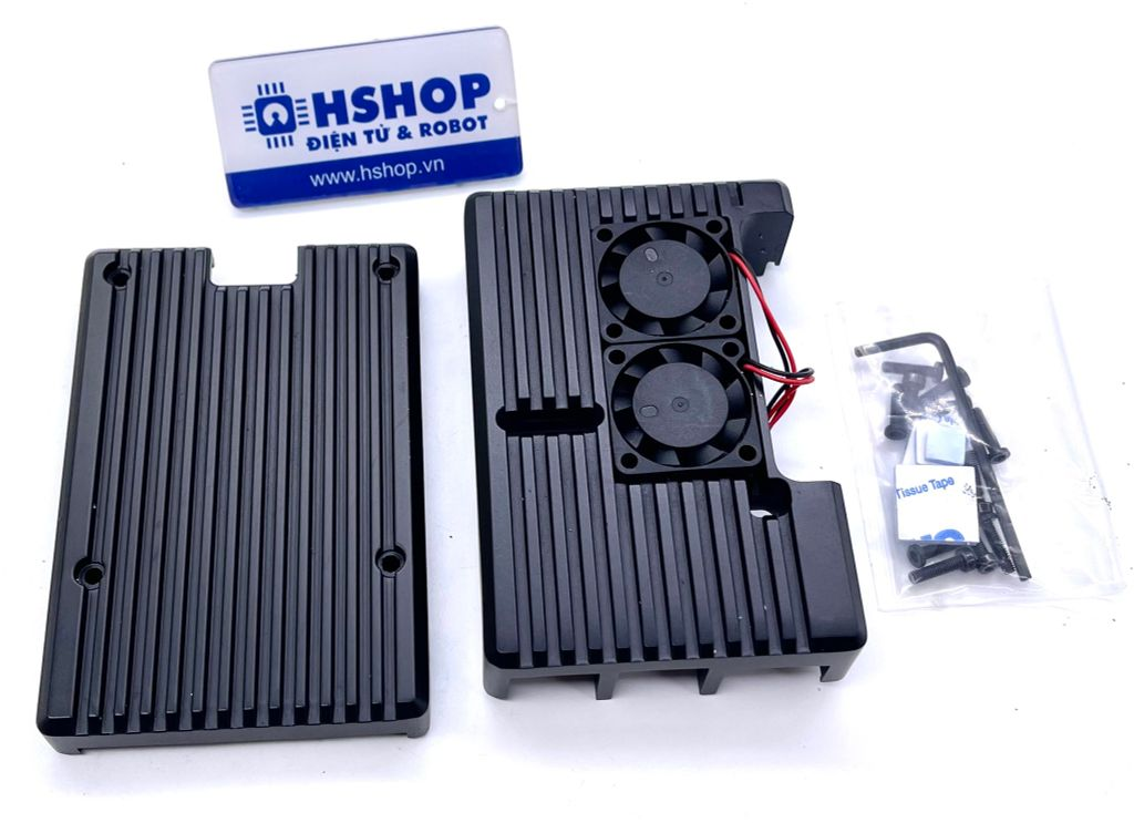 Vỏ nhôm nguyên khối Raspberry Pi 4 Aluminium Heatsink Case with Fan