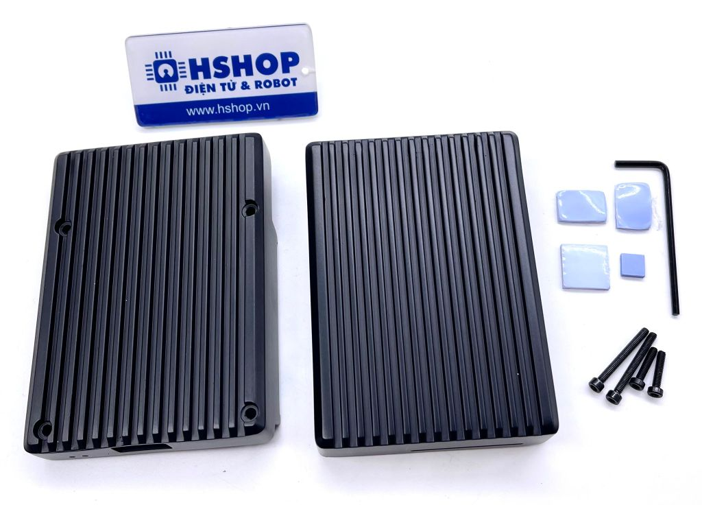 Vỏ nhôm nguyên khối Raspeberry Pi 4 Aluminium Heatsink Case (Passive Cooling, Silent)