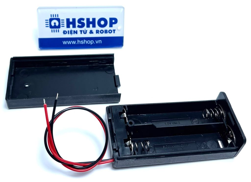 Hộp 2 pin AA nối tiếp có công tắc nguồn