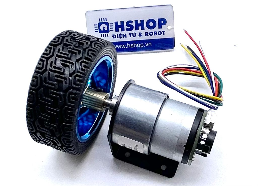 Bộ động Cơ DC Servo JGB37-520 kèm gá bắt và bánh xe V2 65mm