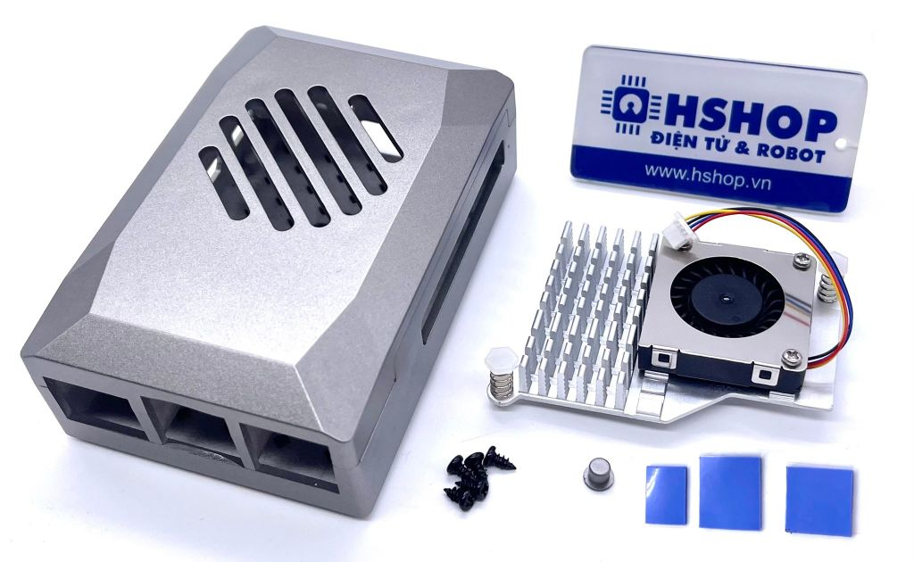 Vỏ Raspberry Pi 5 ABS Case with Heatsink & PWM Fan