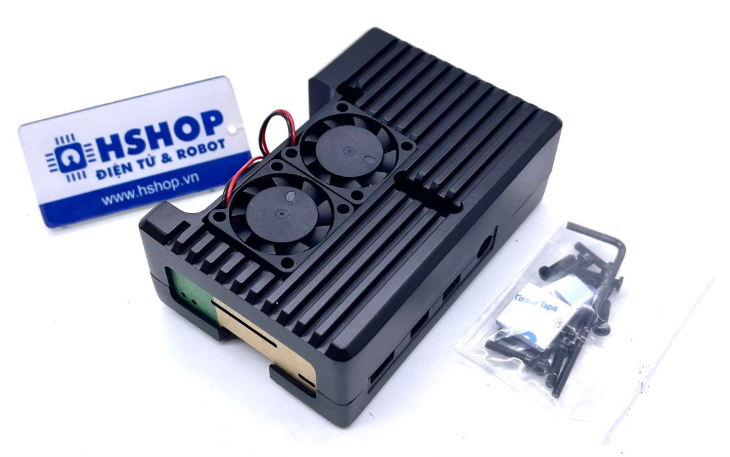 Vỏ nhôm nguyên khối Raspberry Pi 4 Aluminium Heatsink Case with Fan