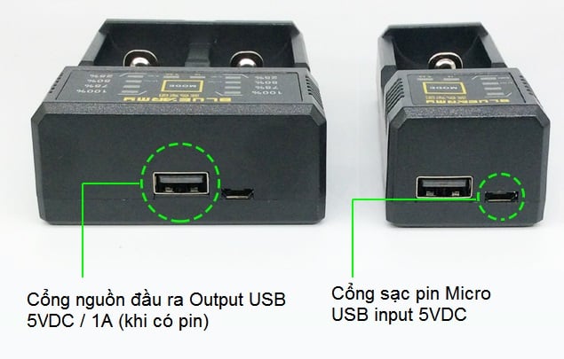 Bộ sạc pin đơn đa năng Blue Army Battery Charger