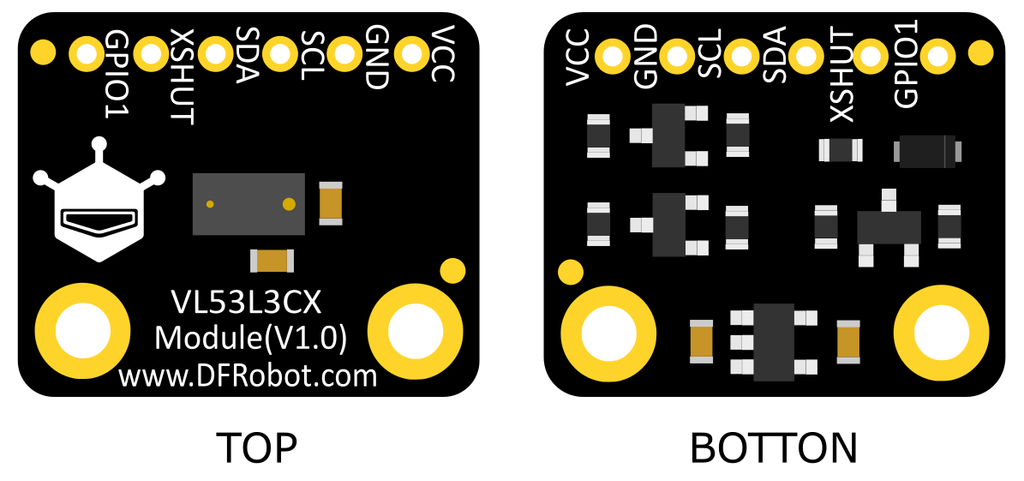Cảm biến khoảng cách DFRobot Fermion: VL53L3CX ToF Distance Ranging Sensor (25-3000mm)