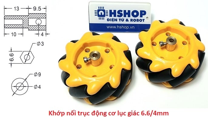 Khớp nối trục động cơ bánh xe Mecanum Wheel Motor Coupling