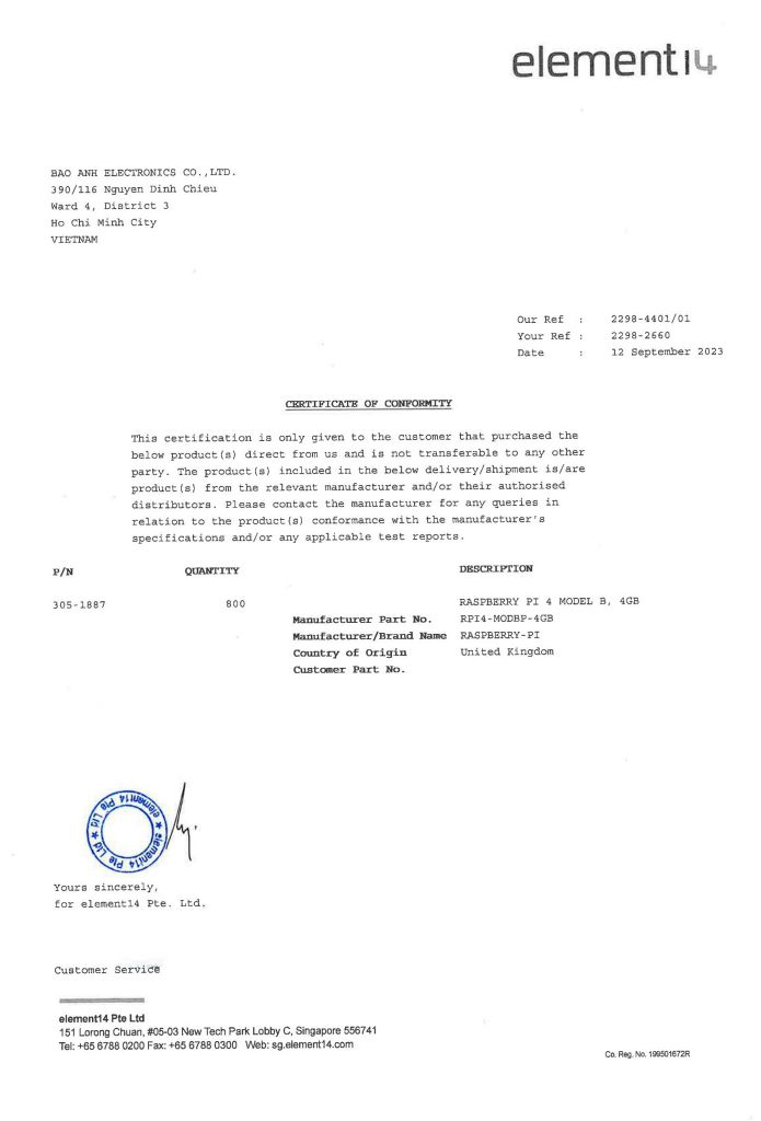 Combo Raspberry Pi 4 Model B chính hãng