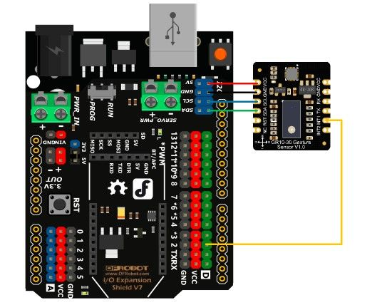 Cảm biến cử chỉ DFRobot Fermion: GR10-30 Gesture Sensor (Breakout, UART & I2C, 12 Gestures, 0~30cm)