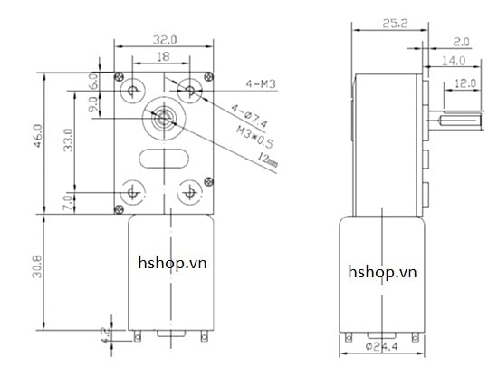 Động cơ DC giảm tốc JGY370 High Torque Self-Lock DC Geared Motor