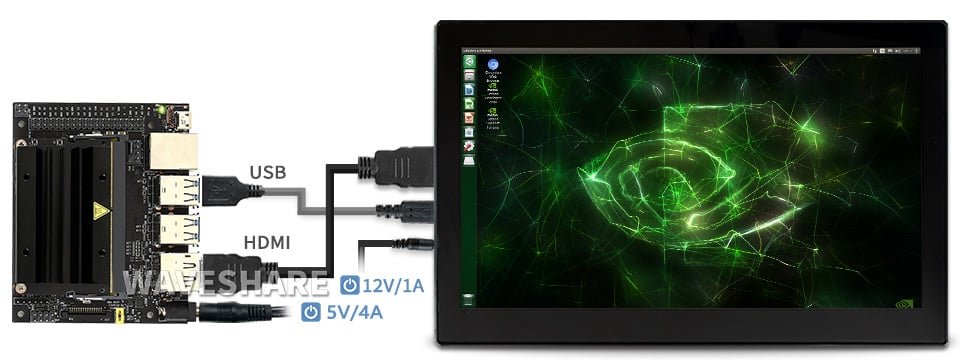 Màn hình Waveshare 13.3 inch HDMI Capacitive Touch Screen LCD (H) with Case V2