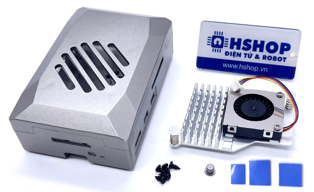 Vỏ Raspberry Pi 5 ABS Case with Heatsink & PWM Fan