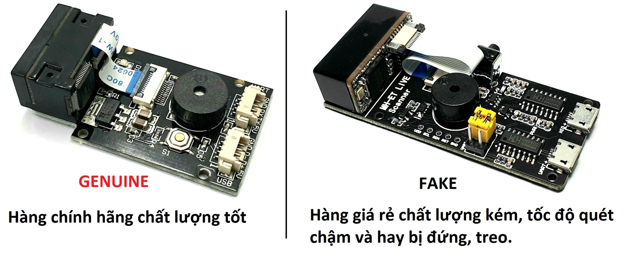 gm65 barcode scanner module fake