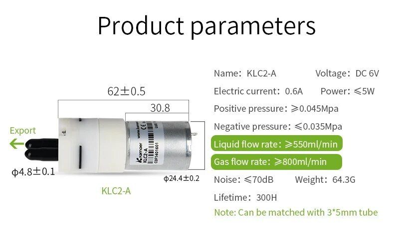 Động cơ bơm Mini Kamoer KCL2-A Mini Pump Motor 6VDC