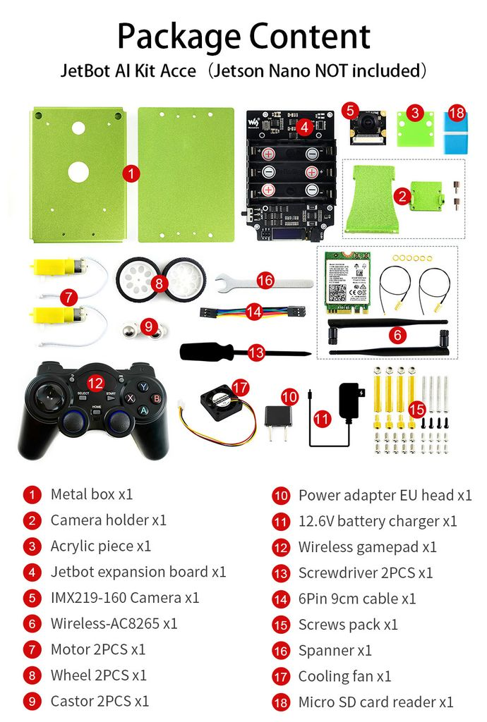 JetBot AI Kit, AI Robot Based on Jetson Nano