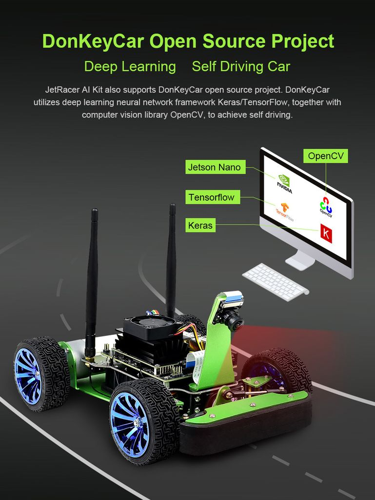 JetRacer AI Kit, AI Racing Robot Powered by Jetson Nano