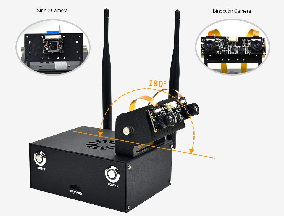 Vỏ case Waveshare Jetson Nano Metal Case (C), Camera Holder, Internal Fan Design