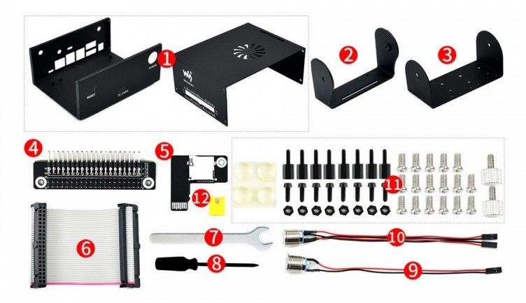 Vỏ case Waveshare Jetson Nano Metal Case (C), Camera Holder, Internal Fan Design