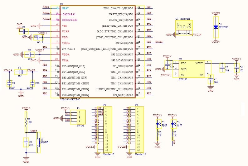 Kit phát triển STM8S105K4T6