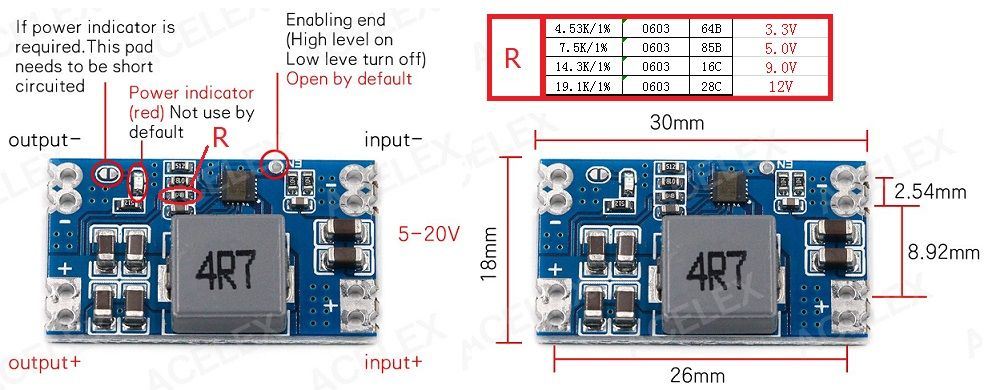 Mạch giảm áp DC-DC Buck Mini560 5A