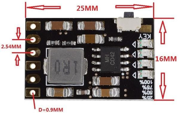 Mạch sạc pin Lithium và cấp nguồn DC 5V 2.1A CD42