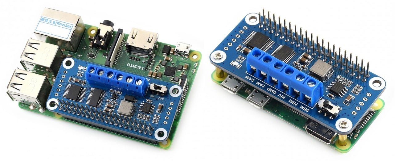 Mạch Waveshare Motor Driver HAT for Raspberry Pi I2C Interface
