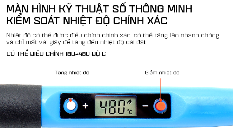 Mỏ hàn điều chỉnh nhiệt màn hình LCD 908DR 80W