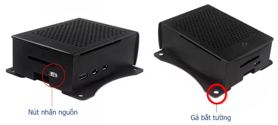 Vỏ Raspberry Pi 5 Wall Mount Metal Case with Aluminium Heatsink & PWM Fan V3