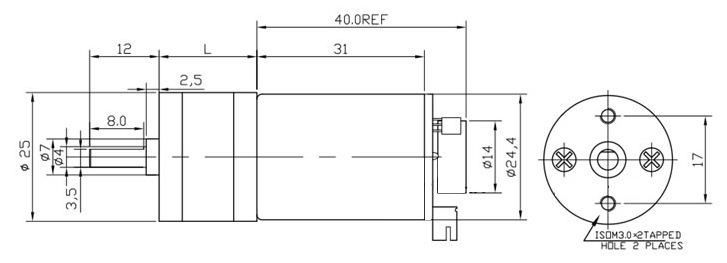 Bộ động Cơ DC Servo JGA25-370 kèm gá bắt và bánh xe V2 65mm