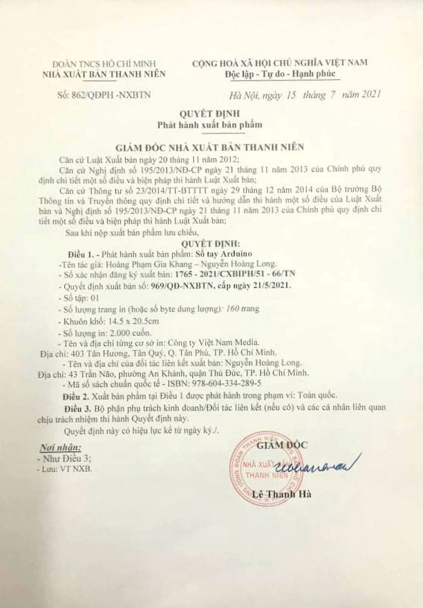 Sách sổ tay Arduino