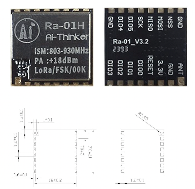 Mạch thu phát RF SPI Lora SX1276 803-930MHz Ra-01H Ai-Thinker