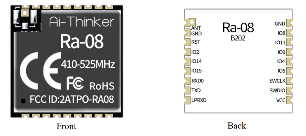Mạch thu phát RF LoraWan SoC ASR6601 433MHz Ra-08 Module Ai-Thinker