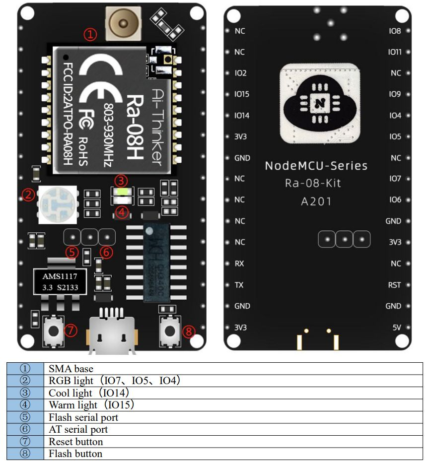 Mạch thu phát RF LoraWan SoC ASR6601 868/915MHz Ra-08H Kit Ai-Thinker