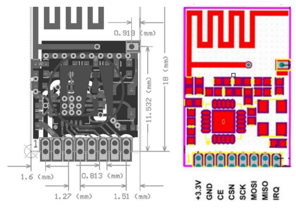 Mạch thu phát RF 2.4GHz Si24R1 NF-03 Ai-Thinker