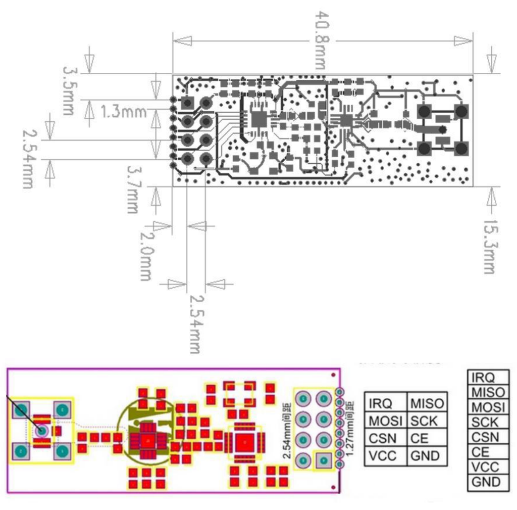 Mạch thu phát RF 2.4GHz Si24R1 NF-02-PA Ai-Thinker