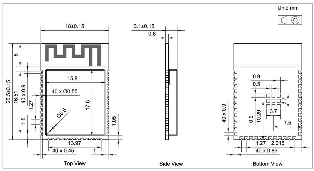 Mạch thu phát Wifi BLE SoC ESP32 S3 ESP32-S3-WROOM-1 chính hãng Espressif