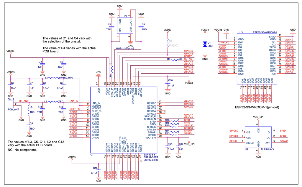 Mạch thu phát Wifi BLE SoC ESP32 S3 ESP32-S3-WROOM-1 chính hãng Espressif