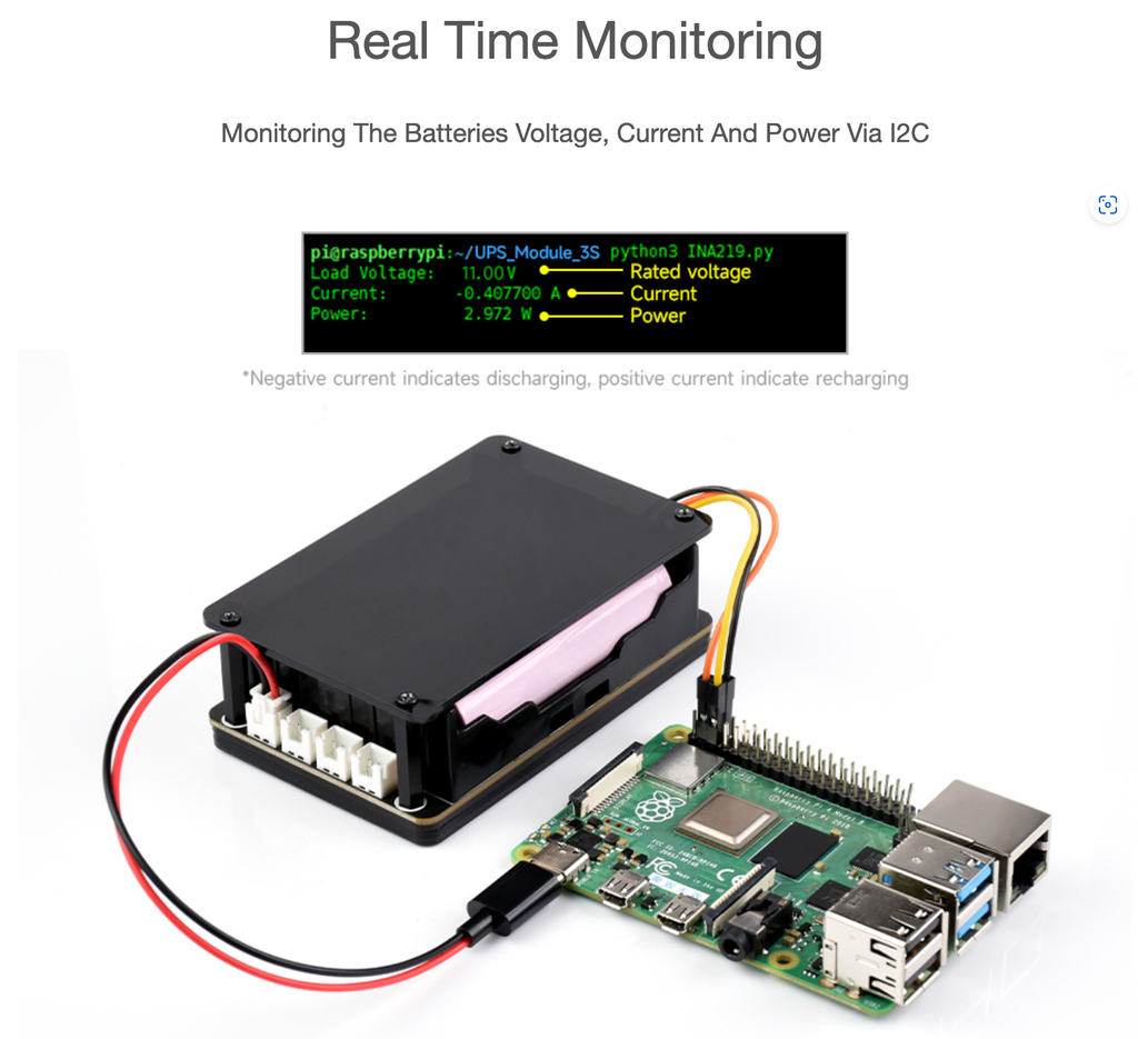 Mạch Waveshare UPS Module, Supports charging And Power output at the same time, 3S & 5V 5A Output