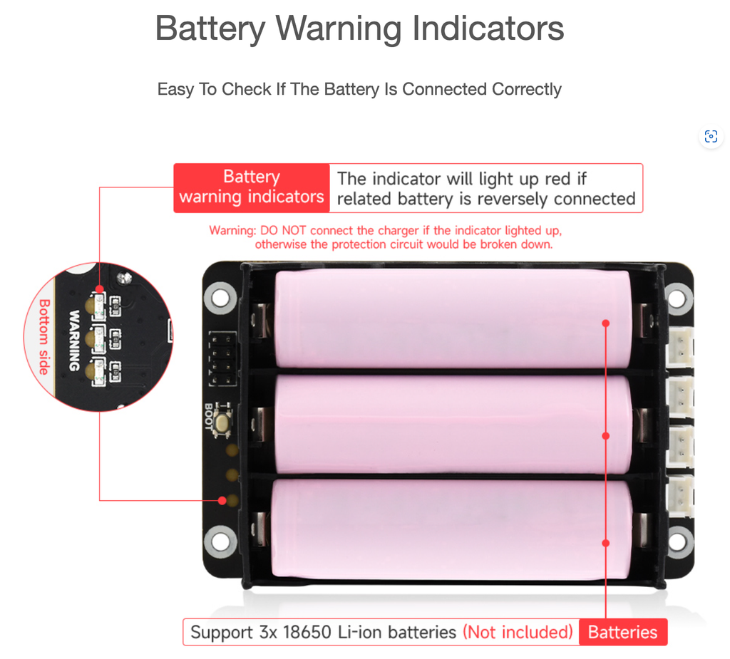 Mạch Waveshare UPS Module, Supports charging And Power output at the same time, 3S & 5V 5A Output