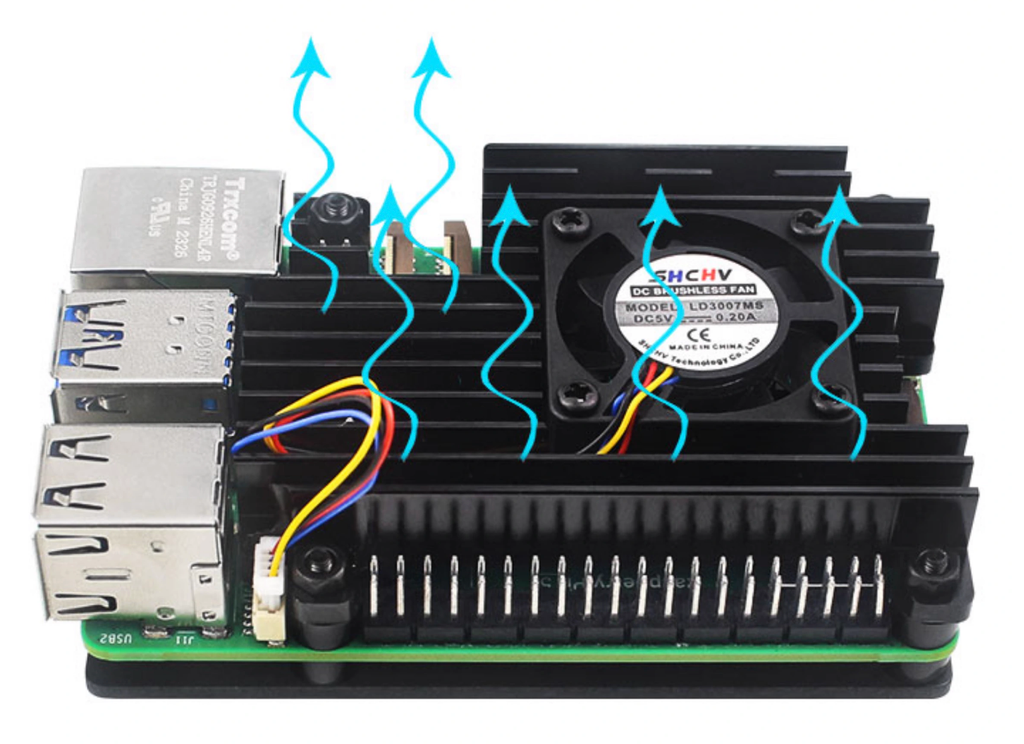 Vỏ Nhôm Nguyên Khối Raspberry Pi 5 Aluminium Heatsink Case & PWM Fan