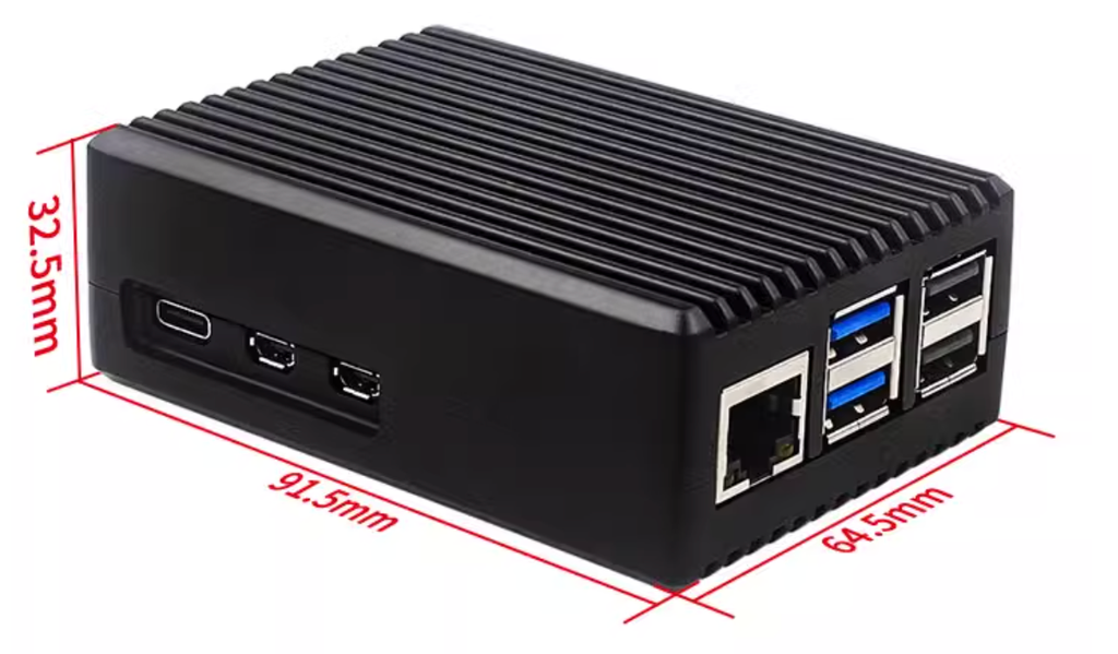 Vỏ Nhôm Nguyên Khối Raspberry Pi 5 Aluminium Heatsink Case (Passive Cooling, Silent)