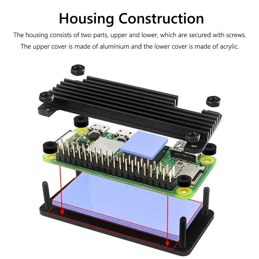 Vỏ Nhôm Nguyên Khối Raspberry Pi Zero 2W Aluminium Heatsink Case