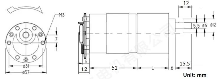 Động cơ DC Servo JGB37-545 DC Geared Motor