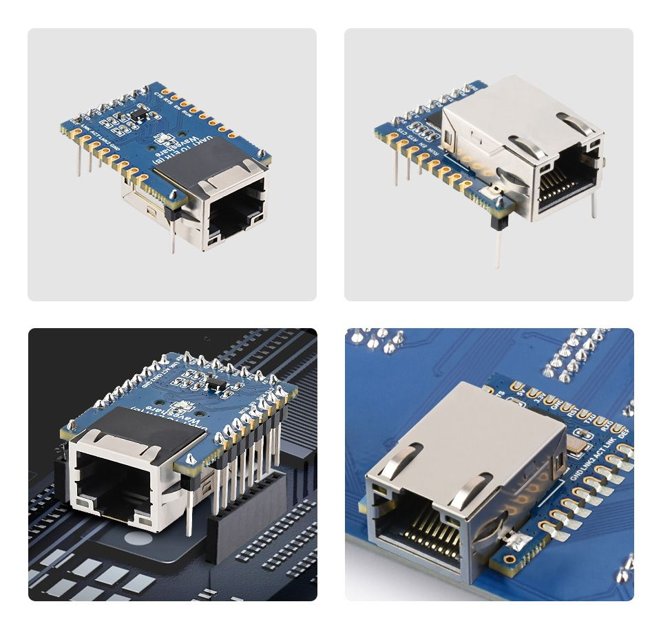 Mạch chuyển Waveshare TTL UART to Ethernet Mini Module, TCP/IP to Serial