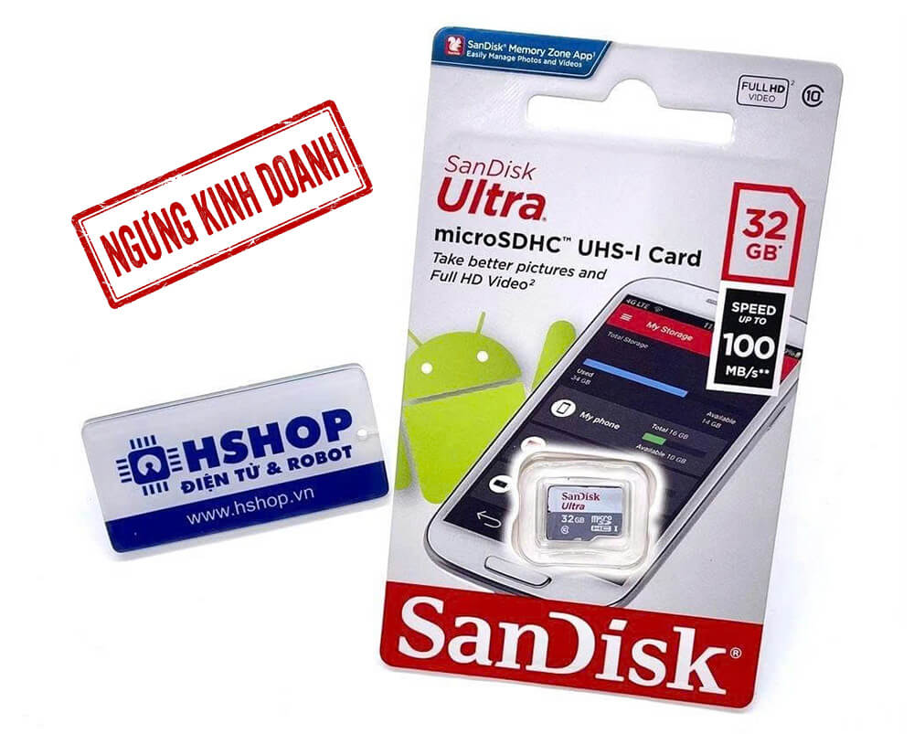Thẻ nhớ MicroSDXC SanDisk Class 10 UHS-I 32GB chính hãng