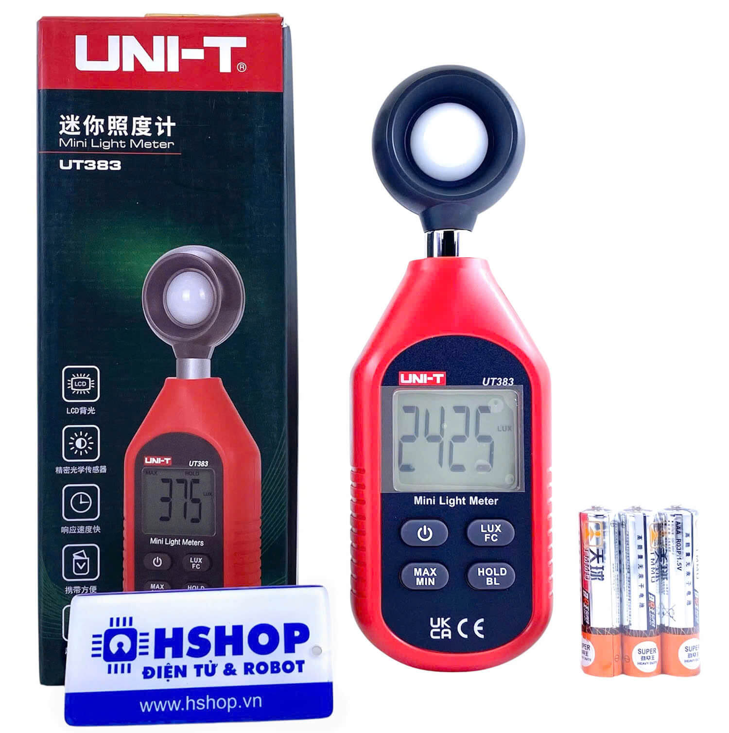 Máy đo cường độ ánh sáng Mini Light Meter UNI-T UT383 chính hãng